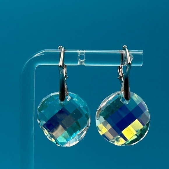 Marea Crystal Sterling Silver Drop Earrings, Made in Czech Republic w/Swarovski - Picture 8 of 16